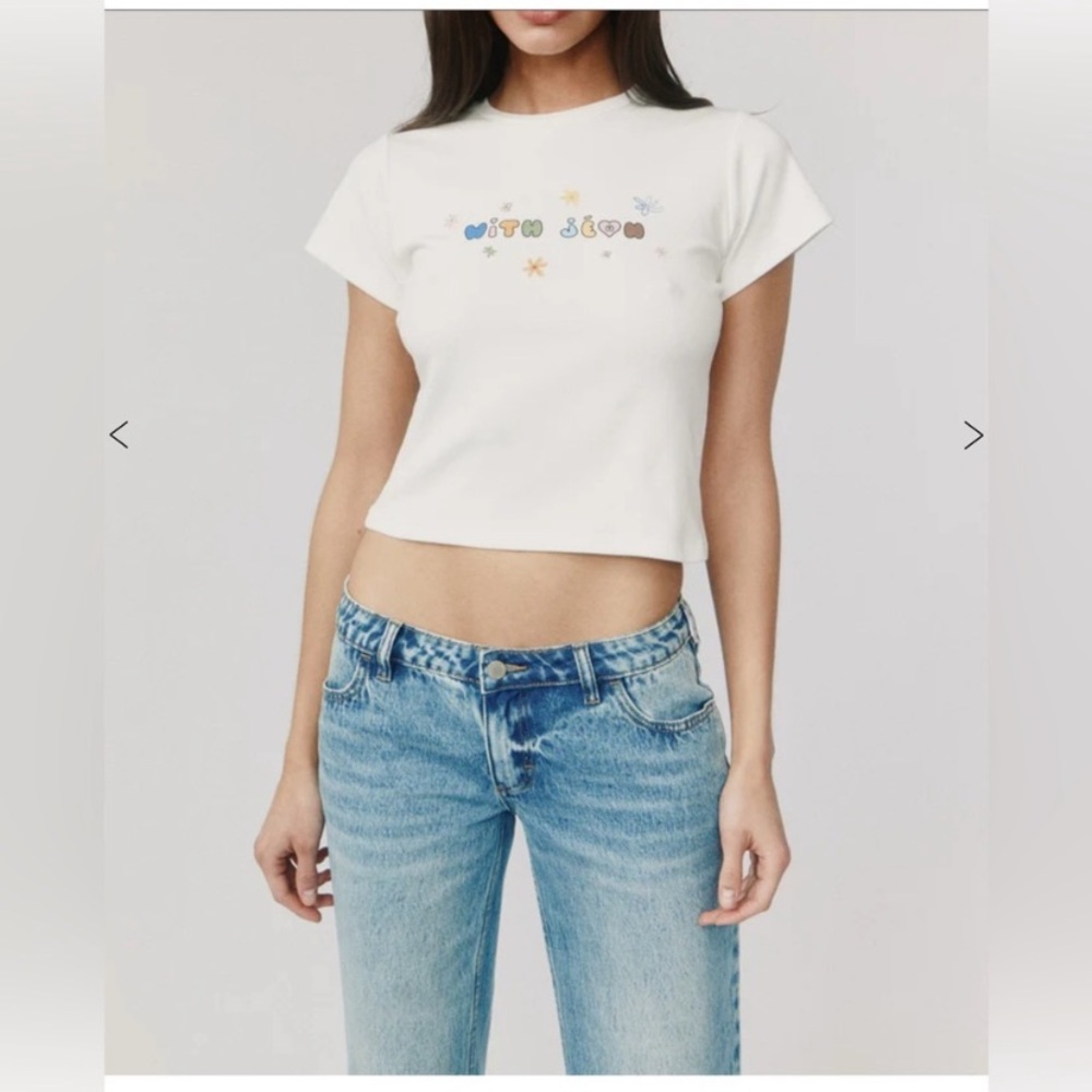 With Jean “with flowers” baby tee